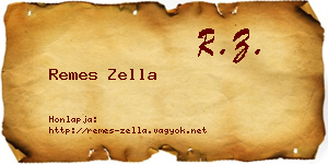 Remes Zella névjegykártya